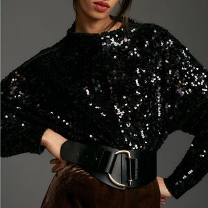 Black Sequin Sweater